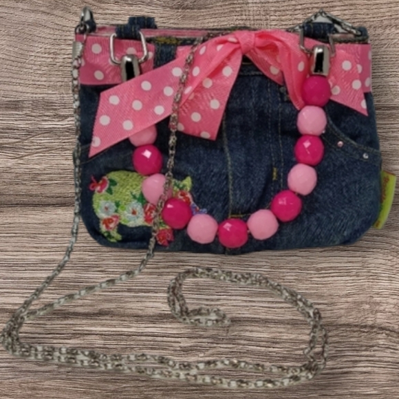 GIRLS DENIM PIG PURSE - Picture 9 of 9